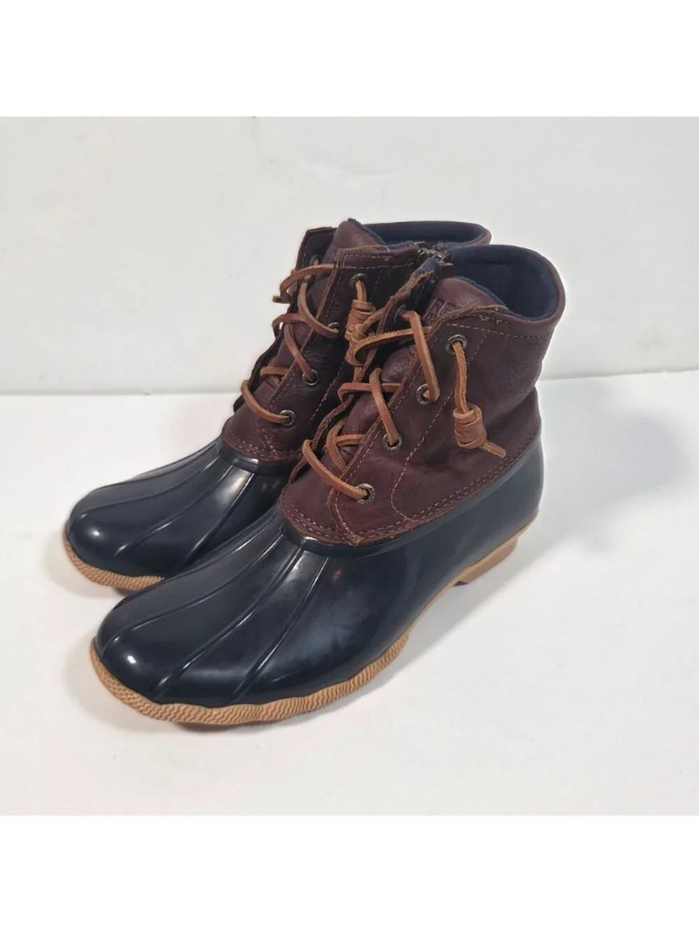 Sperry Saltwater Duck Boots Waterproof Rubber Rawhide Lace Rain Snow Boots 7 - Picture 4 of 10